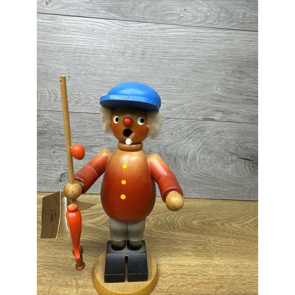 Vtg Holzkunst Christian Ulbricht Fisherman 8.25” Wood German Nutcracker